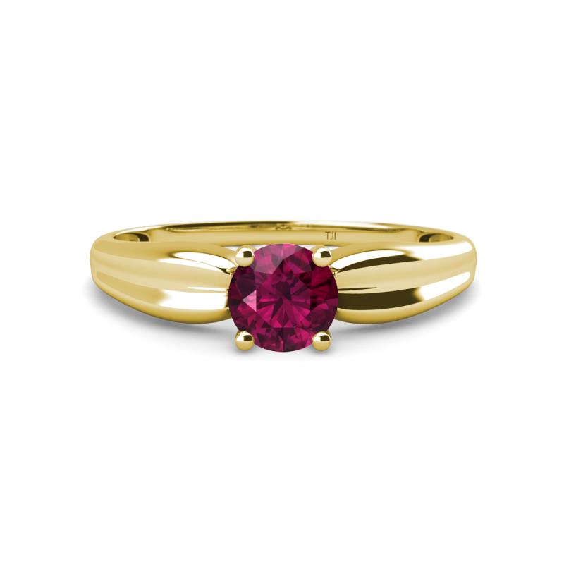 Kelila 6.50 mm Round Rhodolite Garnet Solitaire Engagement Ring 