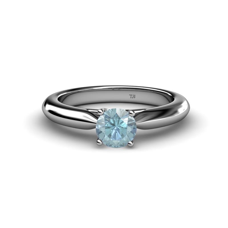 Akila Aquamarine Solitaire Engagement Ring 