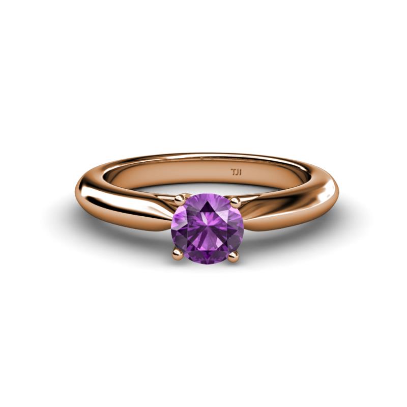 Akila Amethyst Solitaire Engagement Ring 