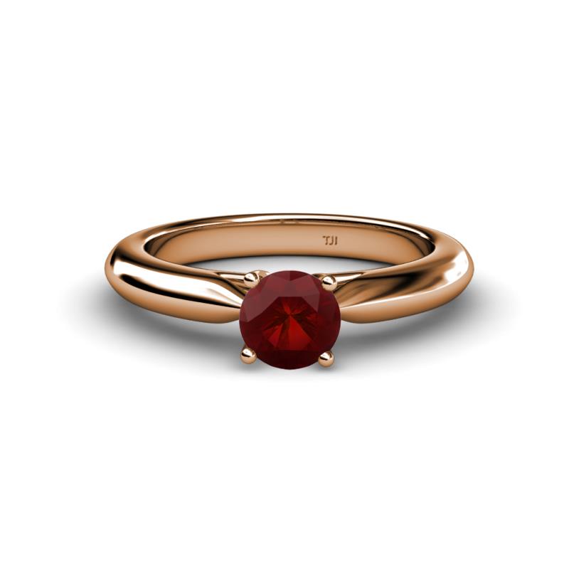 Akila Red Garnet Solitaire Engagement Ring 