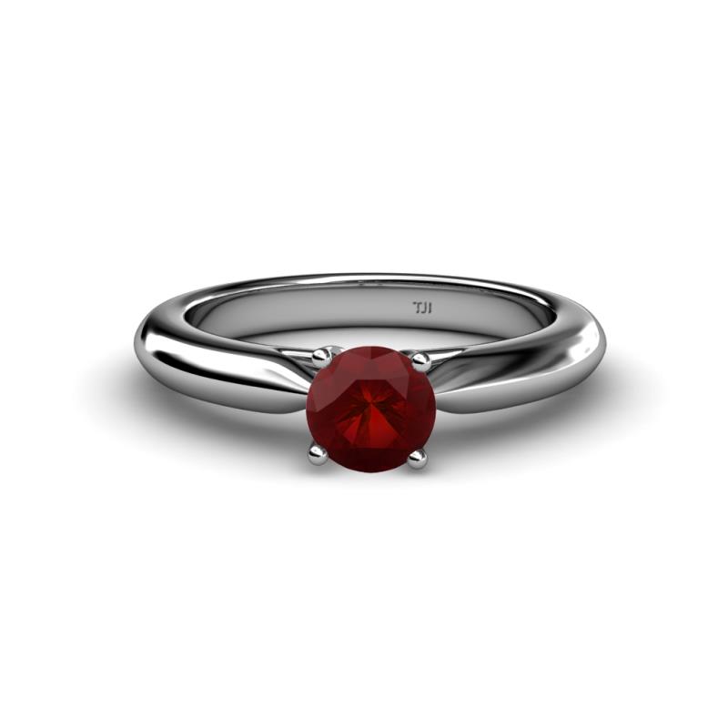 Akila Red Garnet Solitaire Engagement Ring 