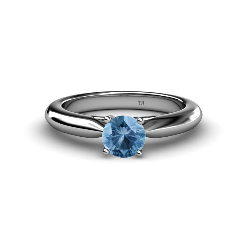 Akila Blue Topaz Solitaire Engagement Ring 