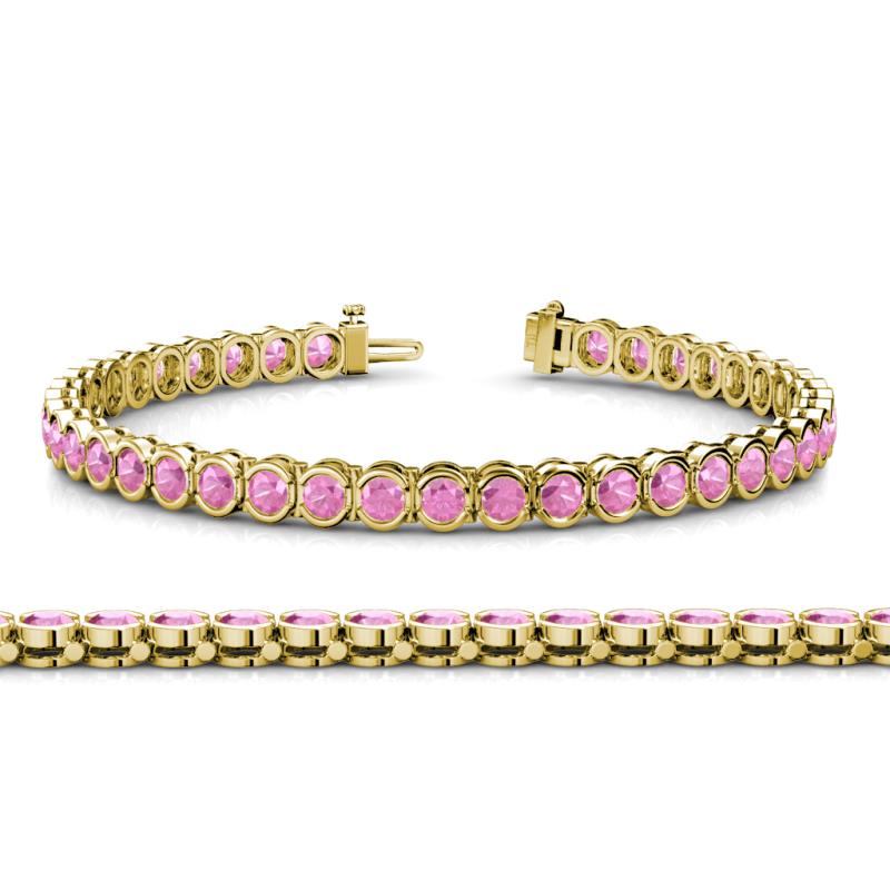 Tiara 3.10 mm Pink Sapphire Eternity Tennis Bracelet 