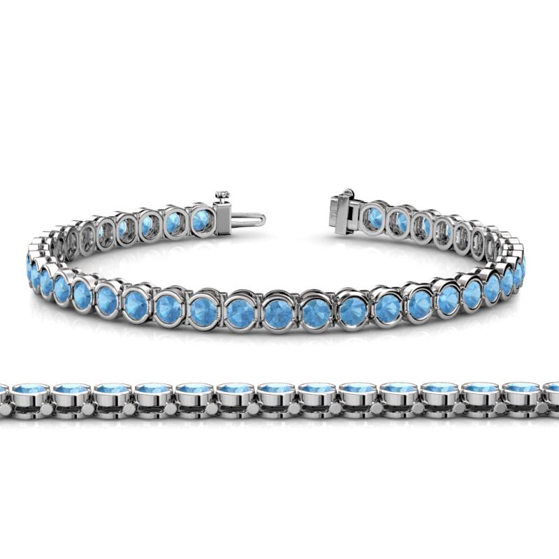 Tiara 3.10 mm Blue Topaz Eternity Tennis Bracelet 