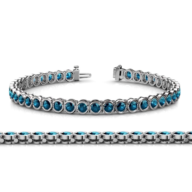 Tiara 3.10 mm Blue Diamond Eternity Tennis Bracelet 