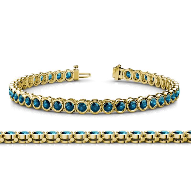 Tiara 3.10 mm Blue Diamond Eternity Tennis Bracelet 