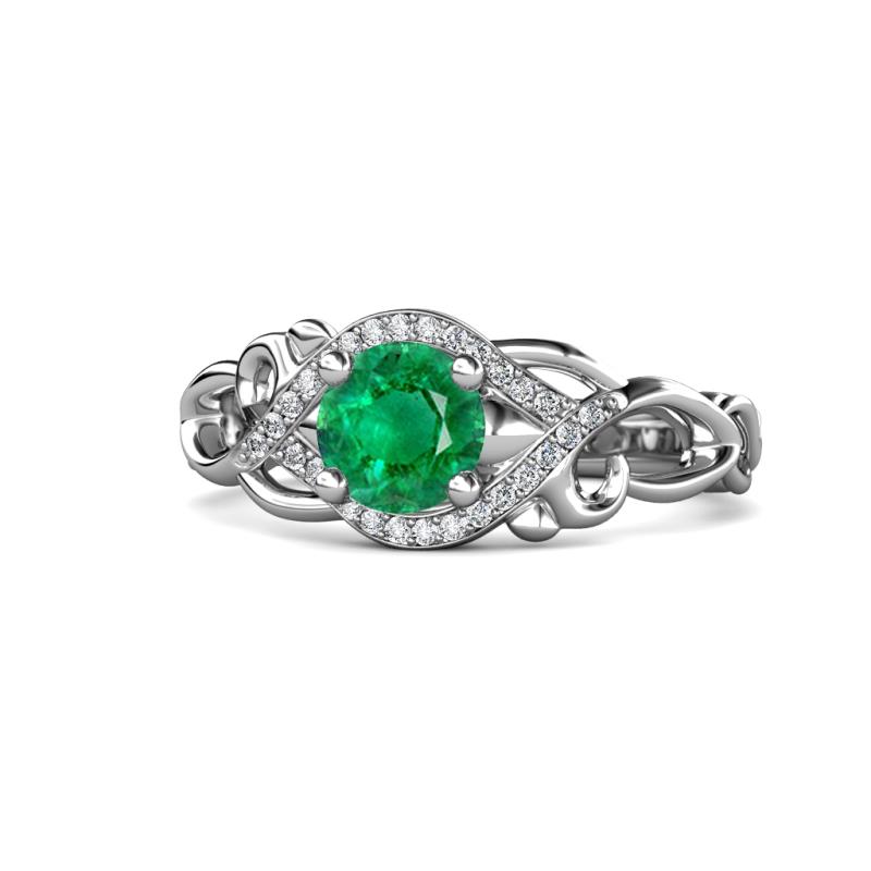 Fineena Signature Emerald and Diamond Engagement Ring 