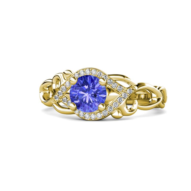 Fineena Signature Tanzanite and Diamond Engagement Ring 