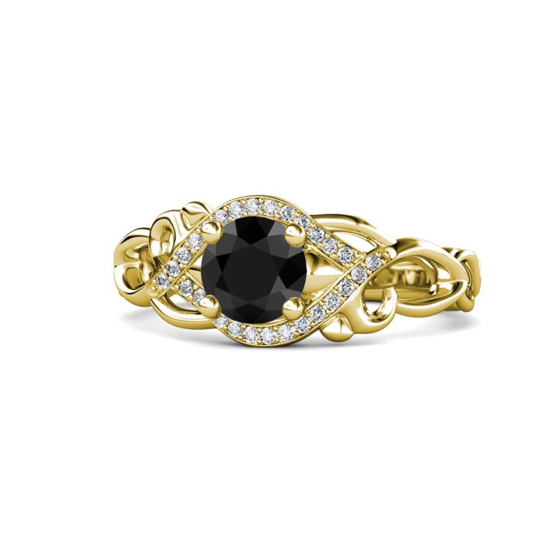 Fineena Signature Black and White Diamond Engagement Ring 