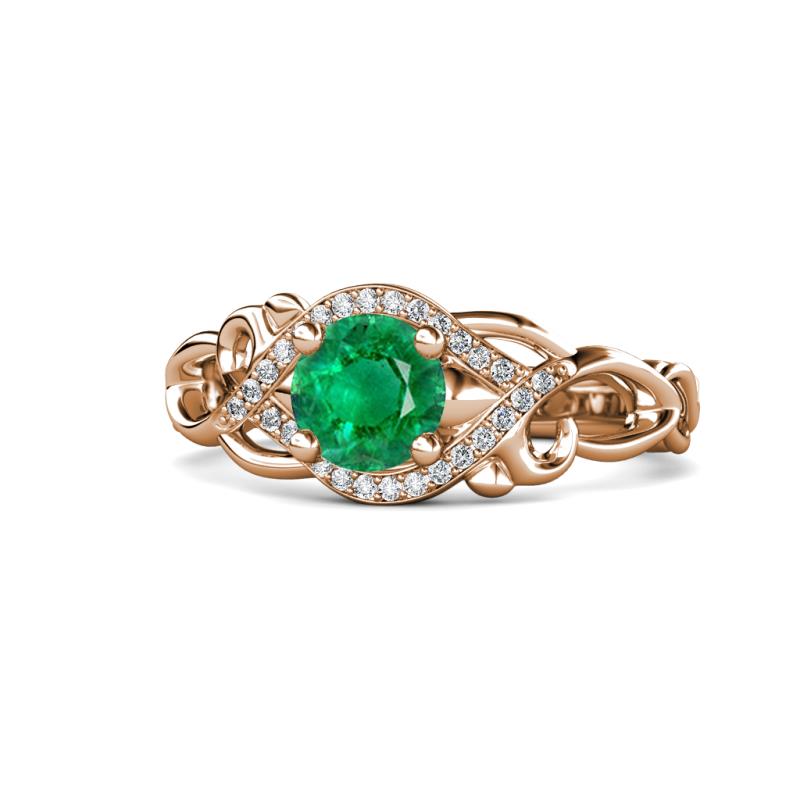 Fineena Signature Emerald and Diamond Engagement Ring 