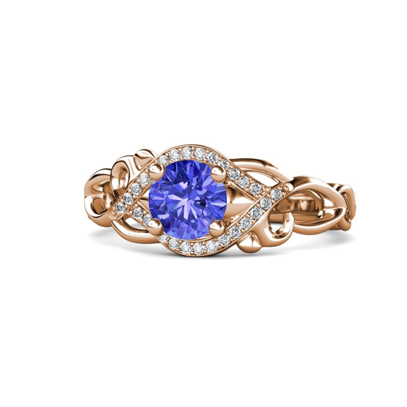 Fineena Signature Tanzanite and Diamond Engagement Ring 