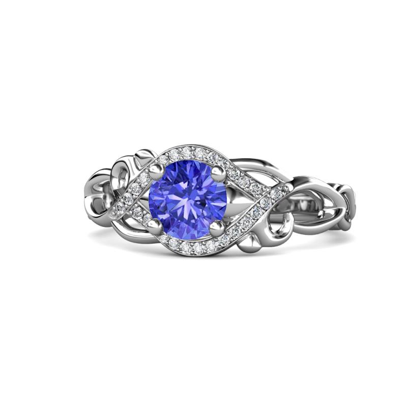 Fineena Signature Tanzanite and Diamond Engagement Ring 
