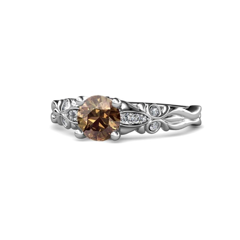 Carina Signature Smoky Quartz and Diamond Engagement Ring 
