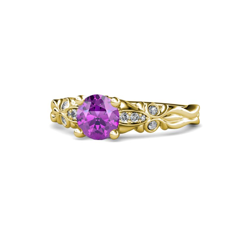 Carina Signature Amethyst and Diamond Engagement Ring 