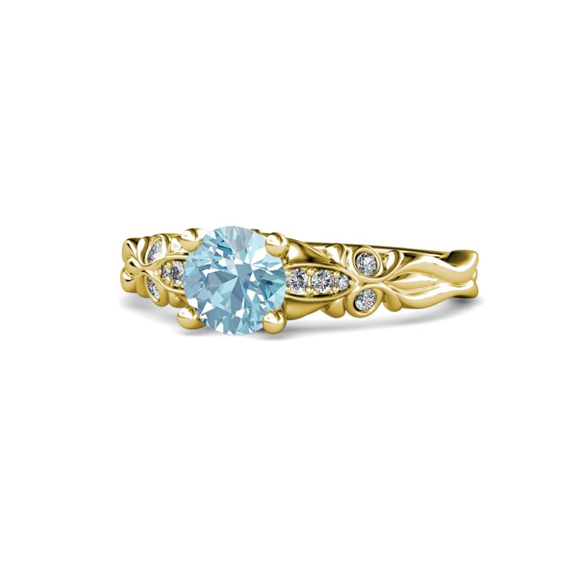 Carina Signature Aquamarine and Diamond Engagement Ring 