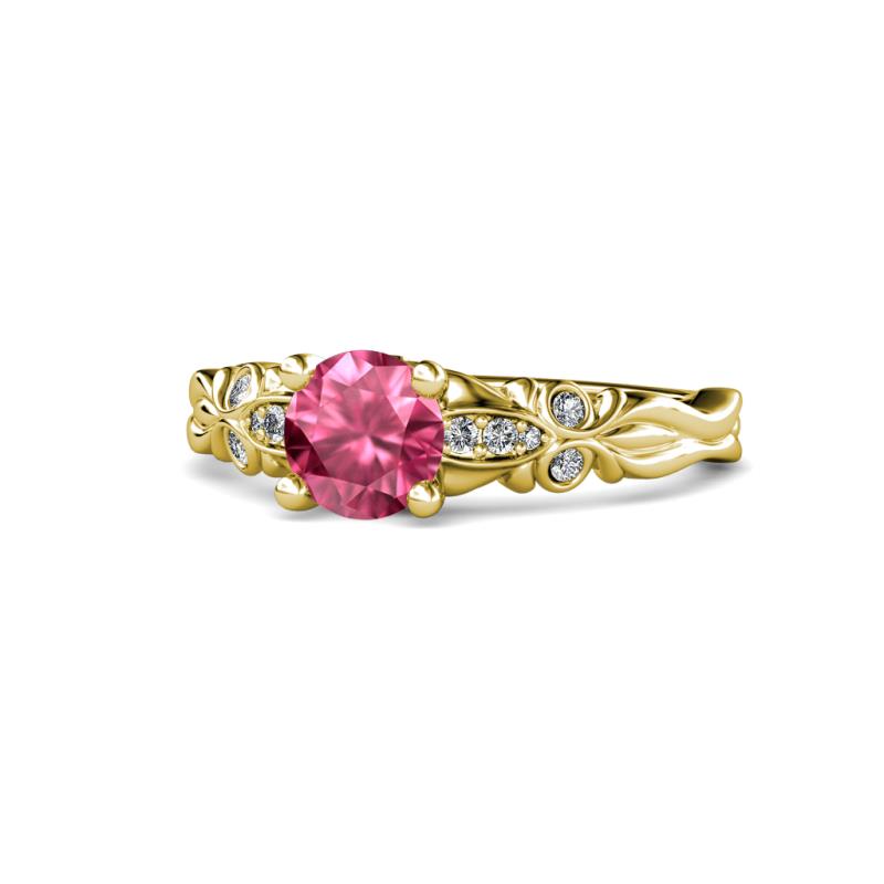 Carina Signature Pink Tourmaline and Diamond Engagement Ring 