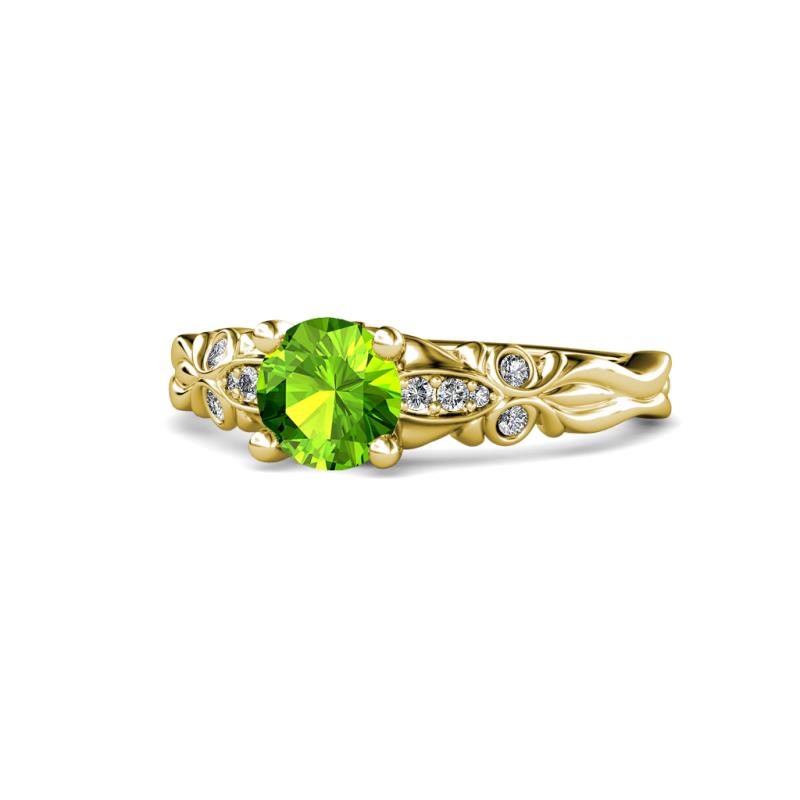 Carina Signature Peridot and Diamond Engagement Ring 