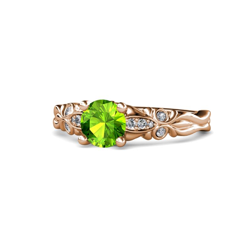 Carina Signature Peridot and Diamond Engagement Ring 