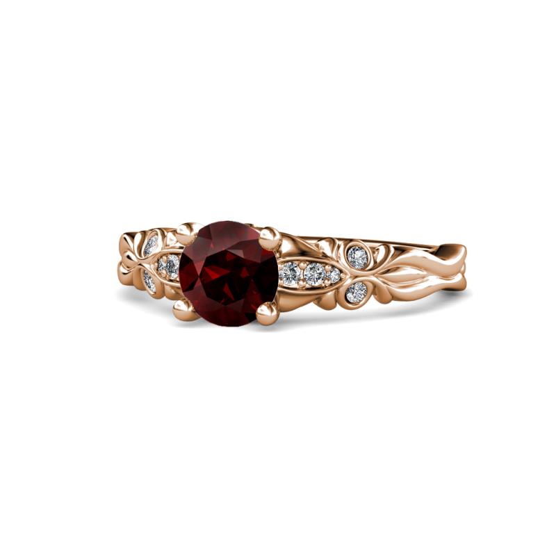 Carina Signature Red Garnet and Diamond Engagement Ring 