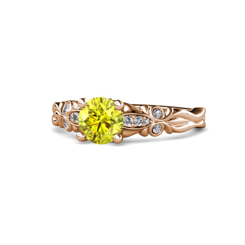 Carina Signature Yellow and White Diamond Engagement Ring 