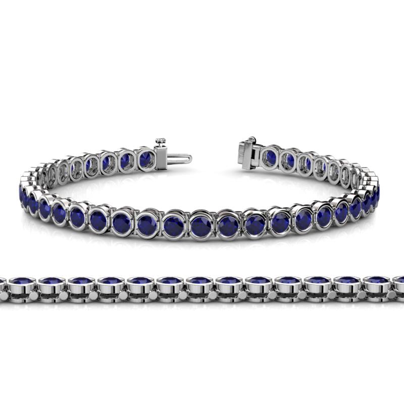 Tiara 3.50 mm Blue Sapphire Eternity Tennis Bracelet 