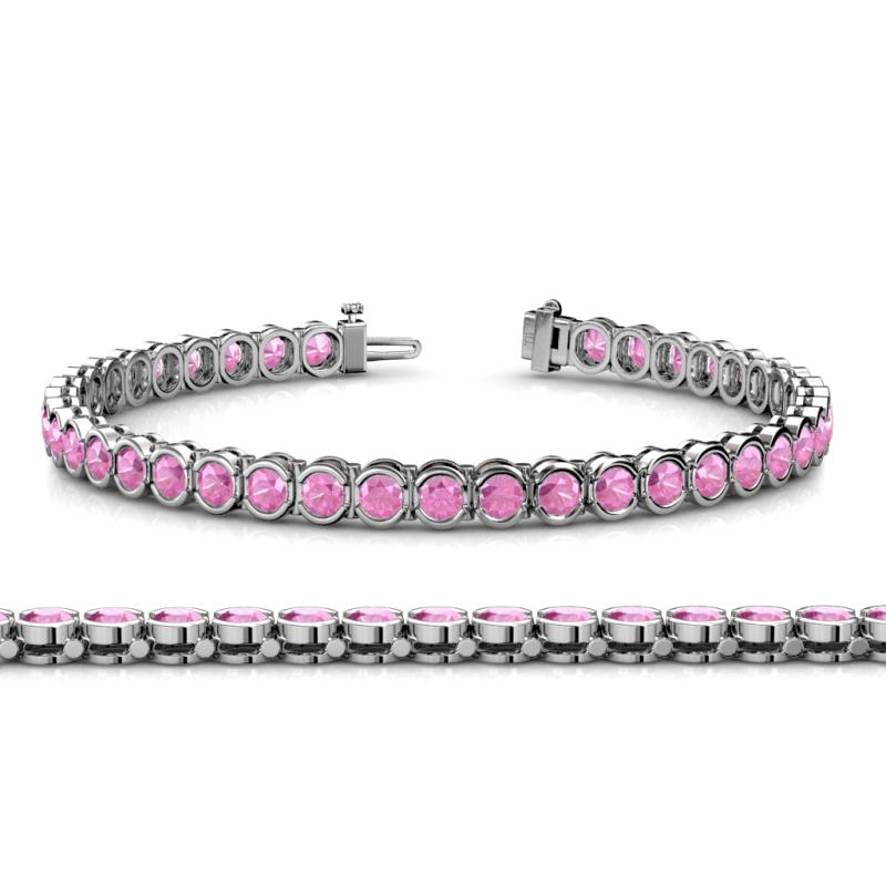 Tiara 3.50 mm Pink Sapphire Eternity Tennis Bracelet 