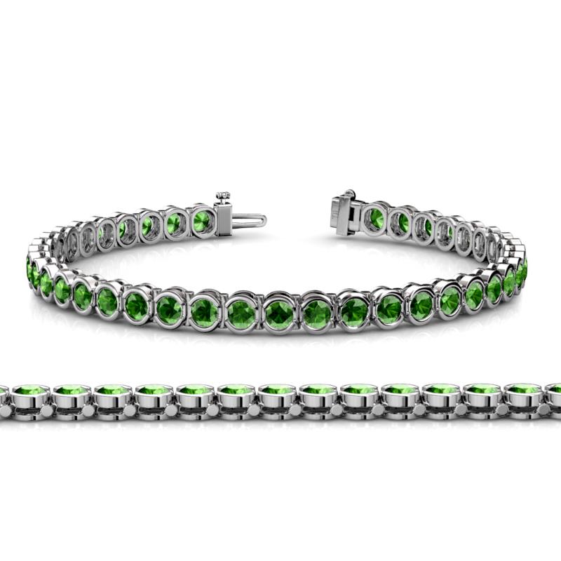 Tiara 3.50 mm Green Garnet Eternity Tennis Bracelet 