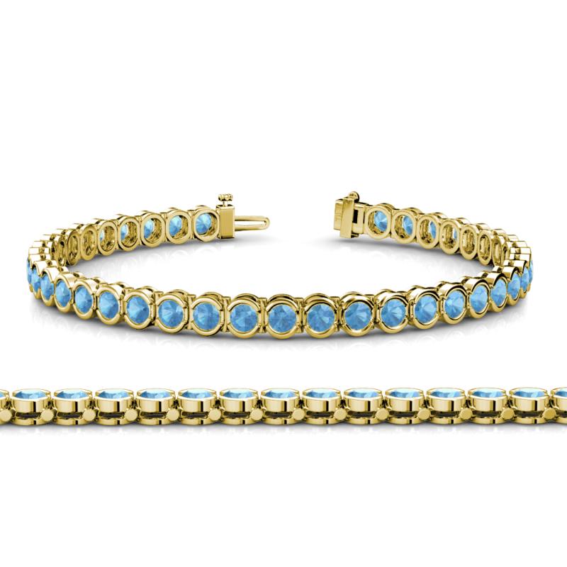 Tiara 3.50 mm Blue Topaz Eternity Tennis Bracelet 