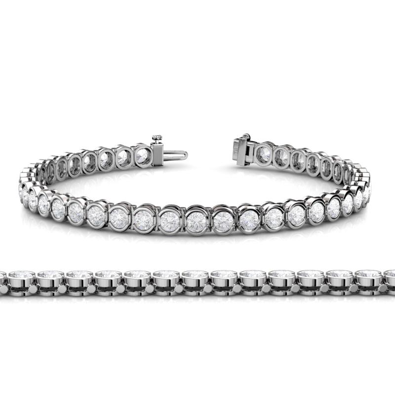 Tiara 3.50 mm White Sapphire Eternity Tennis Bracelet 