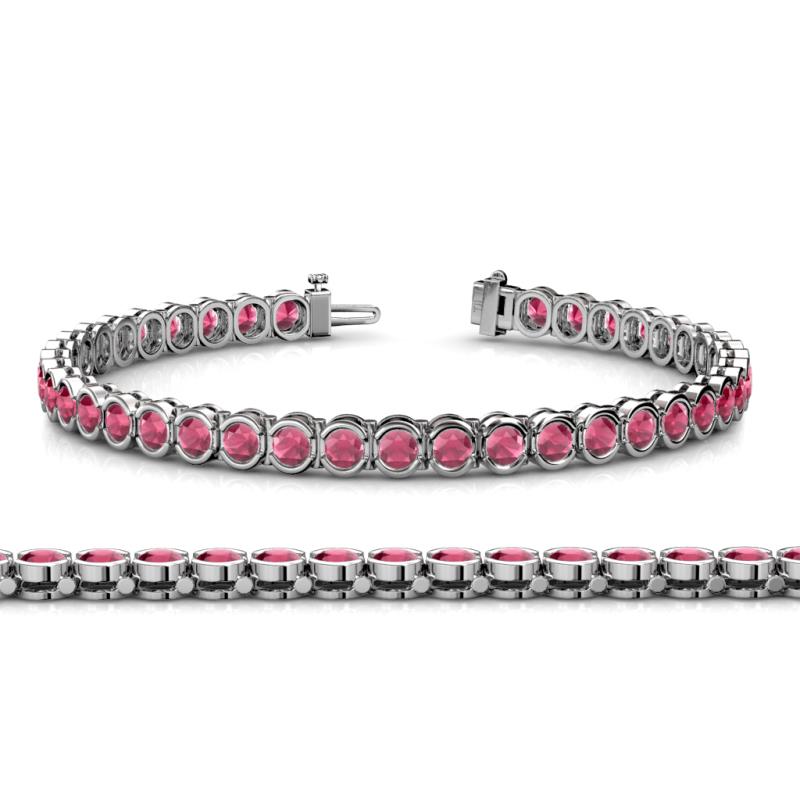 Tiara 3.80 mm Rhodolite Garnet Eternity Tennis Bracelet 
