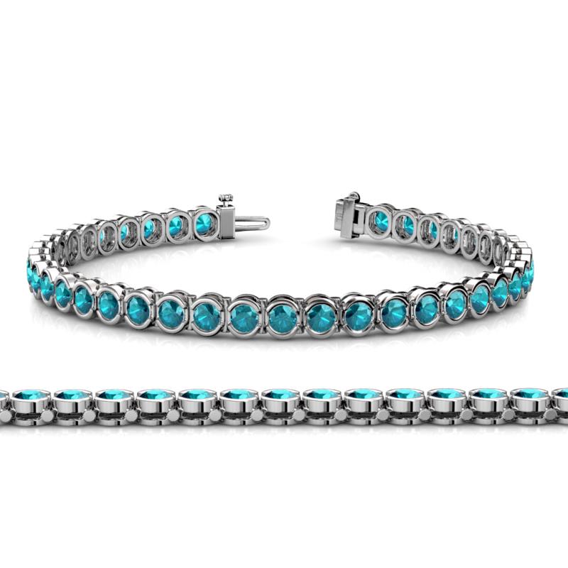 Tiara 3.80 mm London Blue Topaz Eternity Tennis Bracelet 