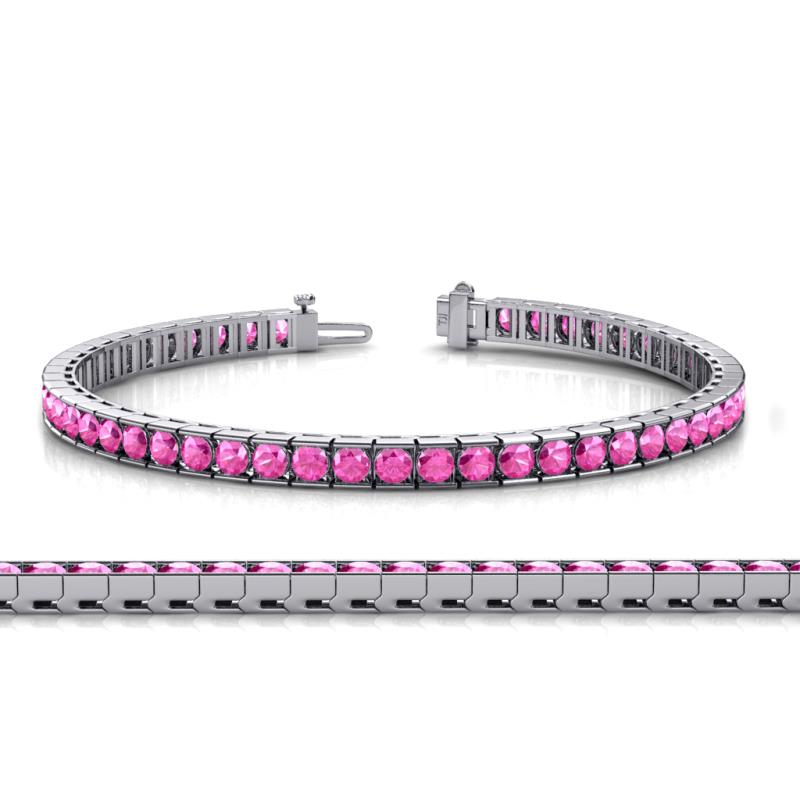 Abril 3.10 mm Pink Sapphire Eternity Tennis Bracelet 