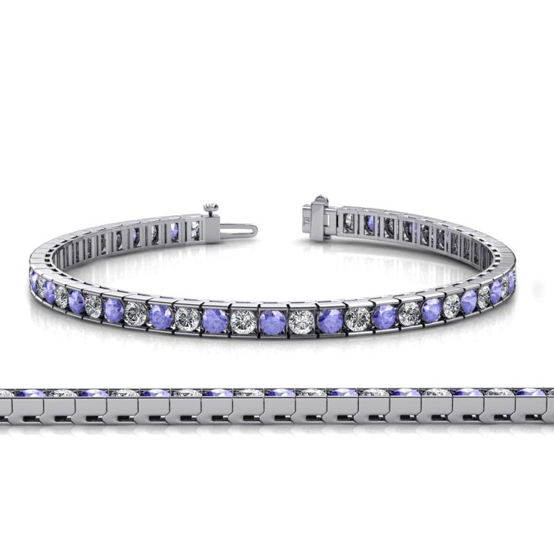 Abril 3.10 mm Tanzanite and Diamond Eternity Tennis Bracelet 