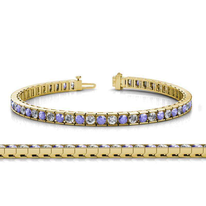 Abril 3.10 mm Tanzanite and Diamond Eternity Tennis Bracelet 