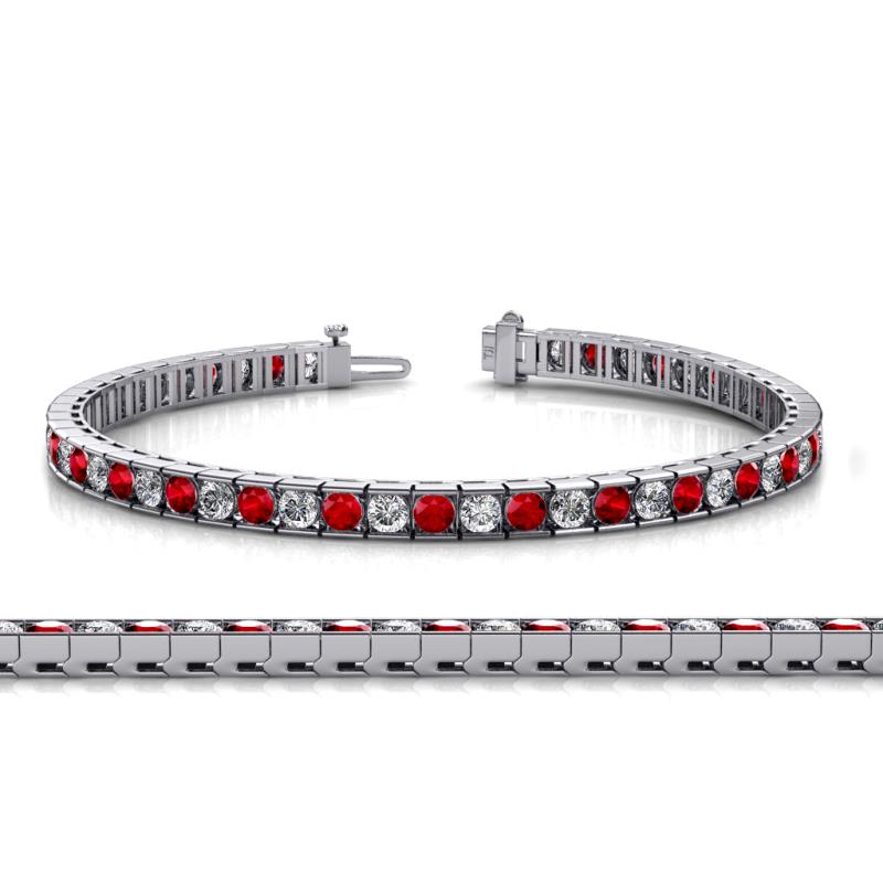 Abril 3.10 mm Ruby and Diamond Eternity Tennis Bracelet 