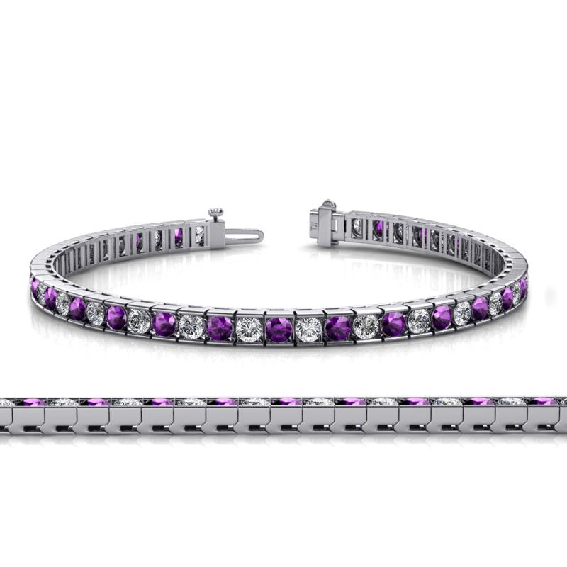 Abril 3.10 mm Amethyst and Diamond Eternity Tennis Bracelet 