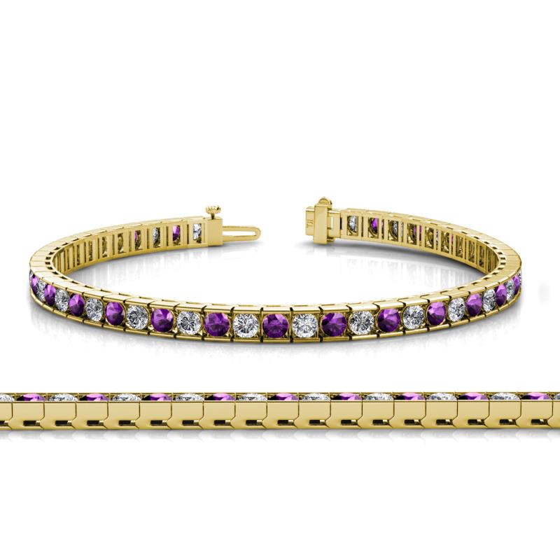Abril 3.10 mm Amethyst and Diamond Eternity Tennis Bracelet 