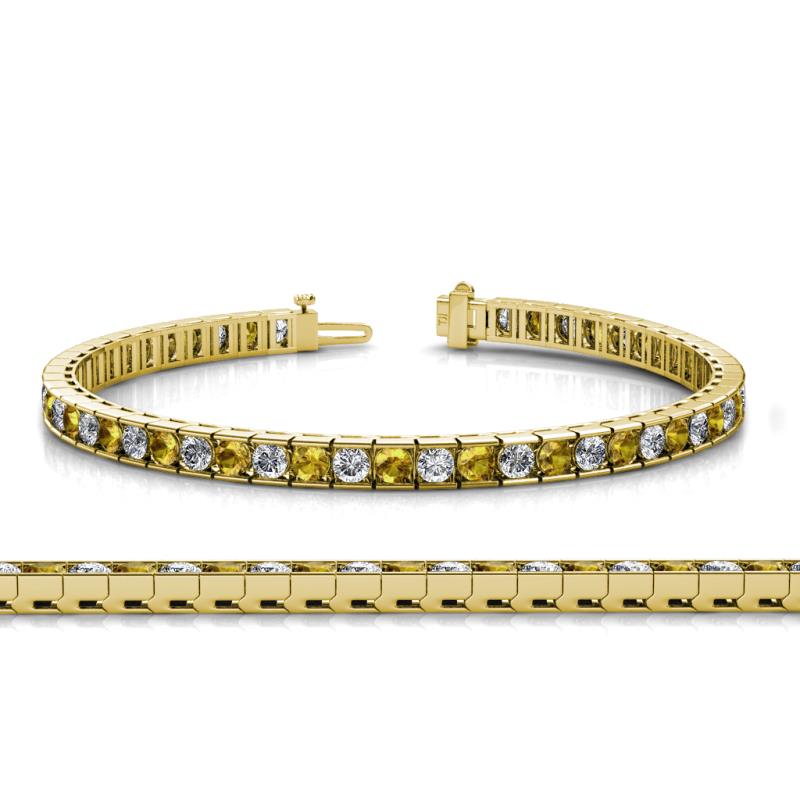 Abril 3.10 mm Citrine and Diamond Eternity Tennis Bracelet 