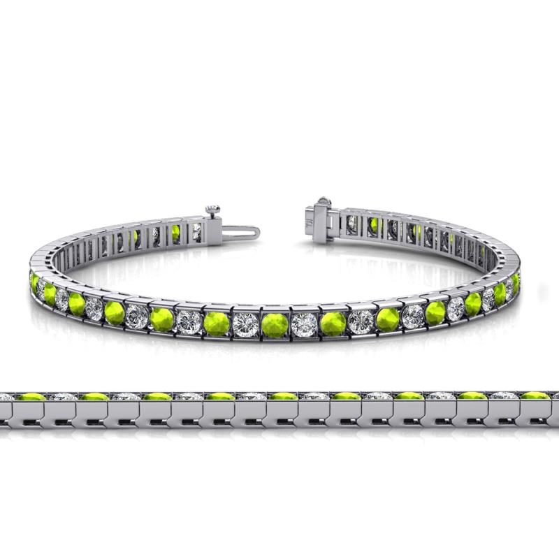 Abril 3.10 mm Peridot and Diamond Eternity Tennis Bracelet 