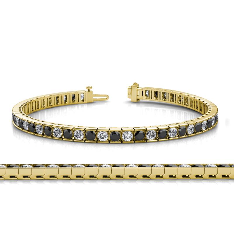 Abril 3.10 mm Black and White Diamond Eternity Tennis Bracelet 