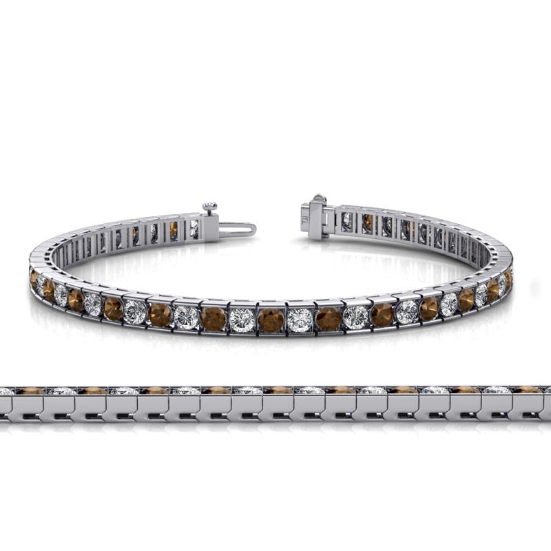Abril 3.10 mm Smoky Quartz and Diamond Eternity Tennis Bracelet 