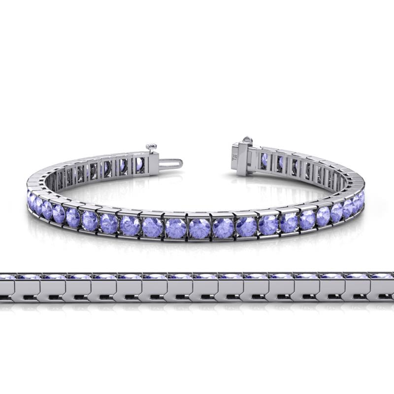 Abril 3.80 mm Round Tanzanite Eternity Tennis Bracelet 