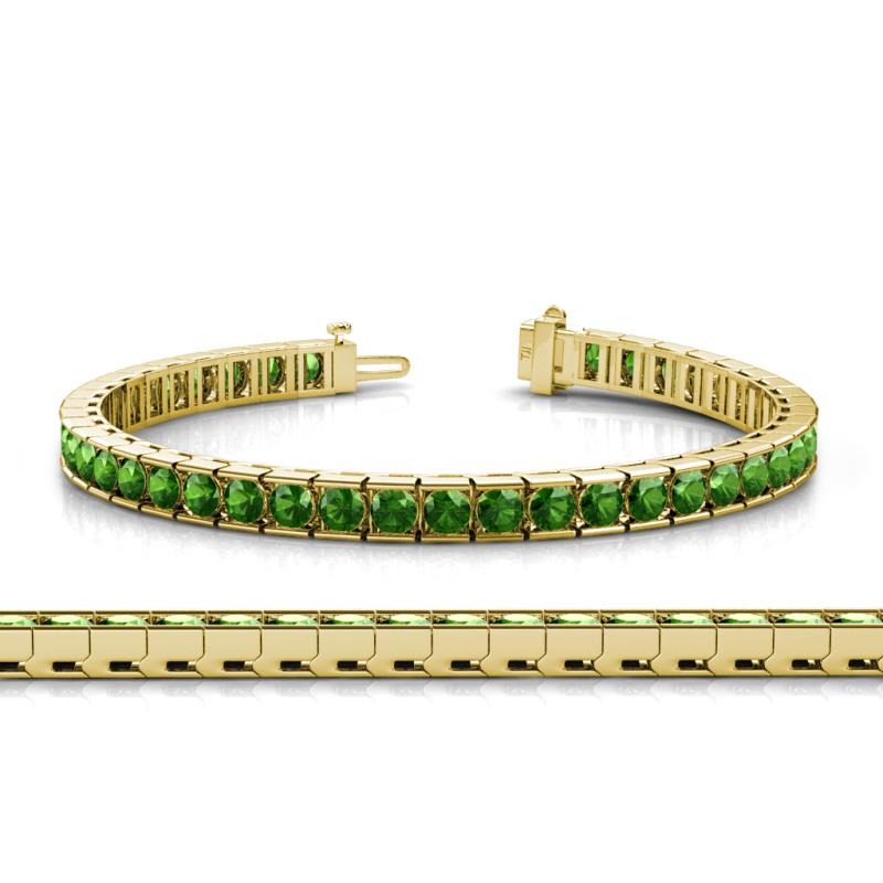 Abril 3.80 mm Round Green Garnet Eternity Tennis Bracelet 