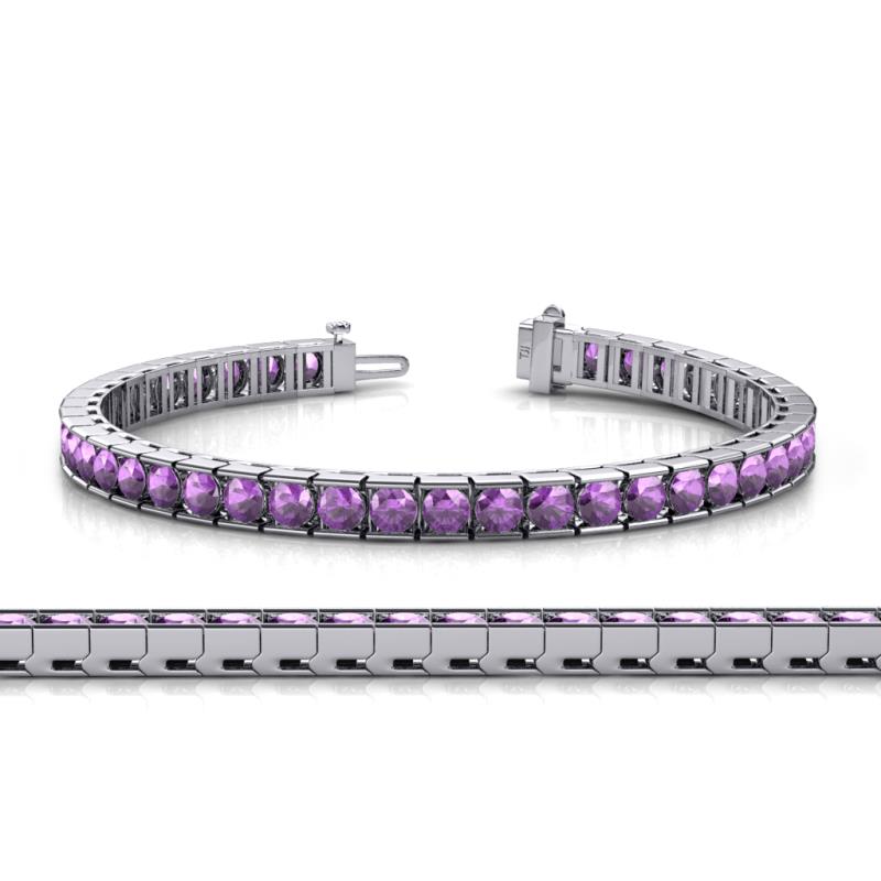 Abril 3.80 mm Round Amethyst Eternity Tennis Bracelet 