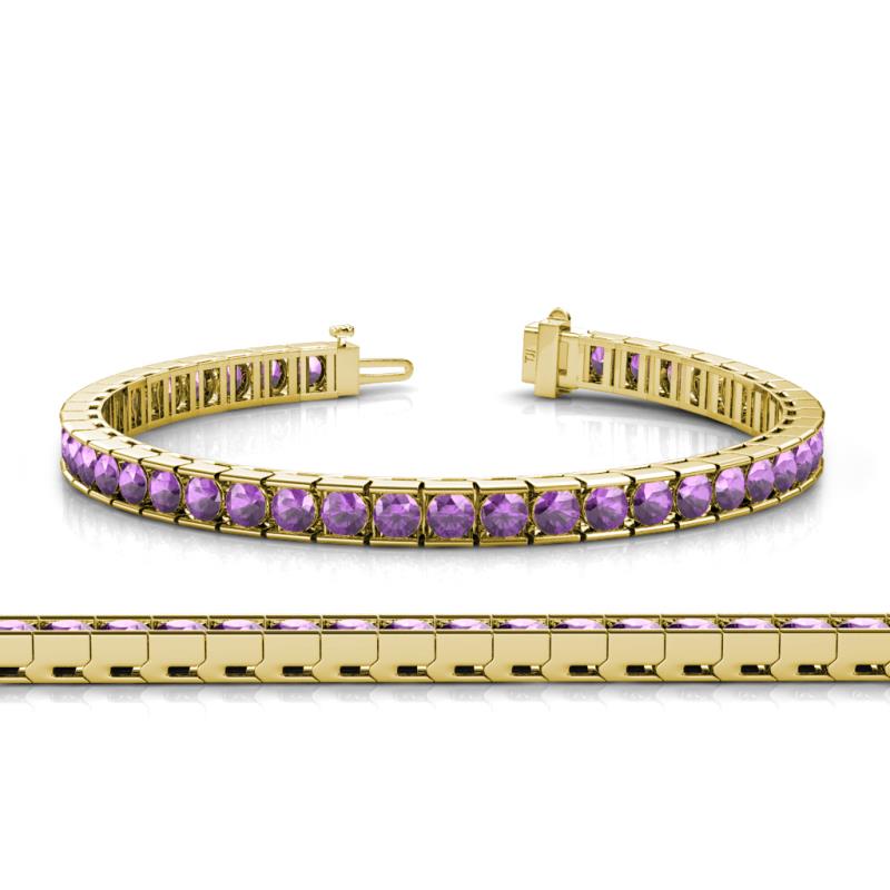 Abril 3.80 mm Round Amethyst Eternity Tennis Bracelet 