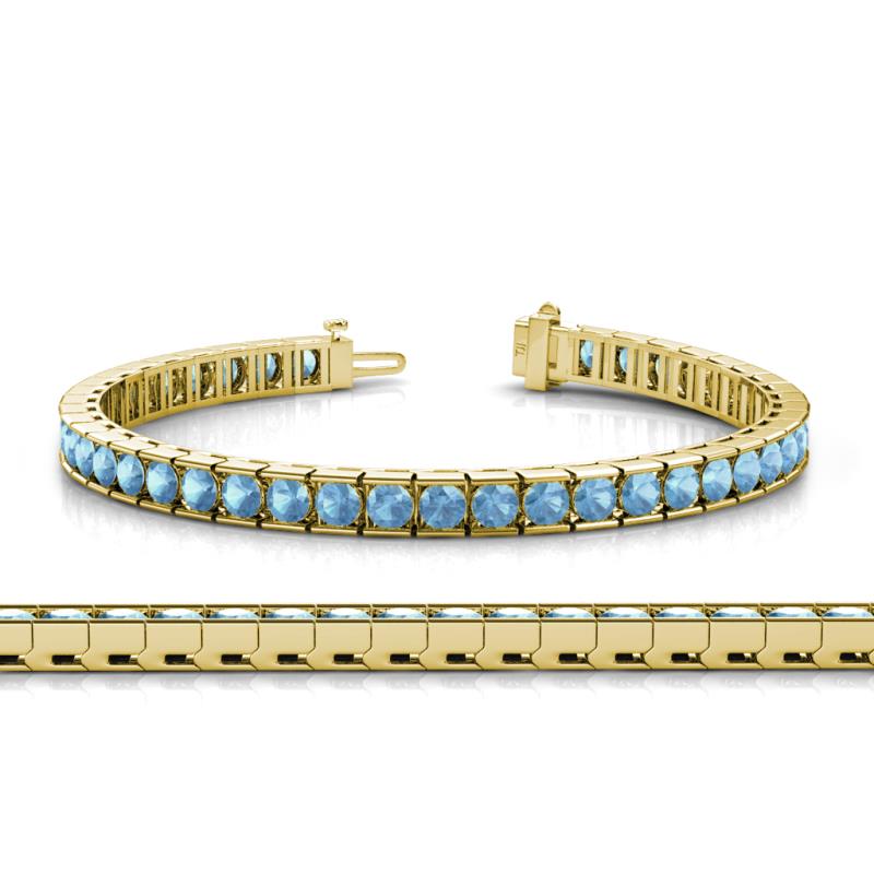 Abril 3.80 mm Round Blue Topaz Eternity Tennis Bracelet 