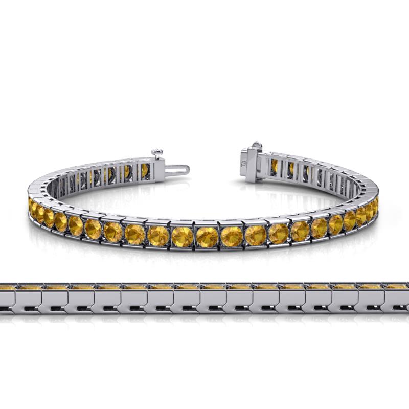 Abril 3.80 mm Round Citrine Eternity Tennis Bracelet 
