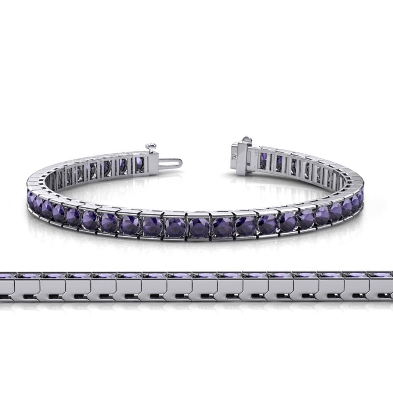 Abril 3.80 mm Round Iolite Eternity Tennis Bracelet 