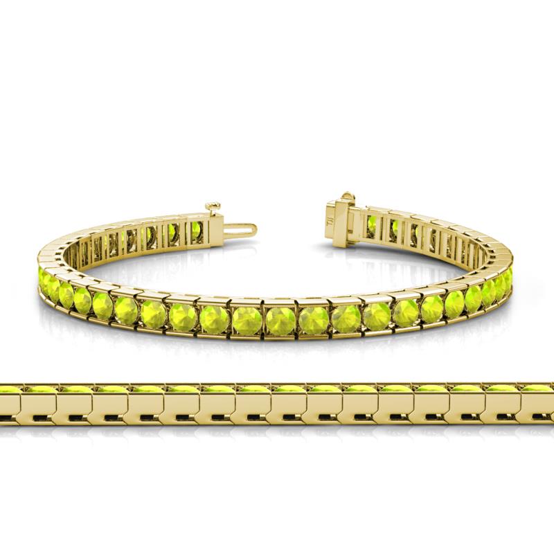 Abril 3.80 mm Round Peridot Eternity Tennis Bracelet 