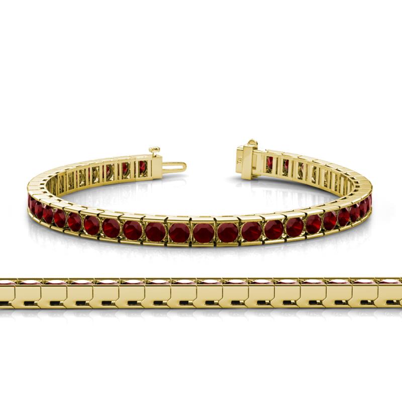 Abril 3.80 mm Round Red Garnet Eternity Tennis Bracelet 